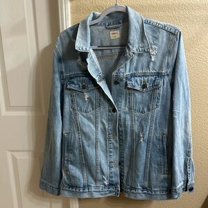 Distressed denim jacket, gap, size L